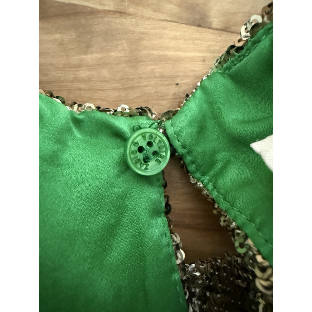 Zadig & Voltaire Toysse Sequined Top Gold Bronze Blouse Size Medium New With Tag - Picture 6 of 12